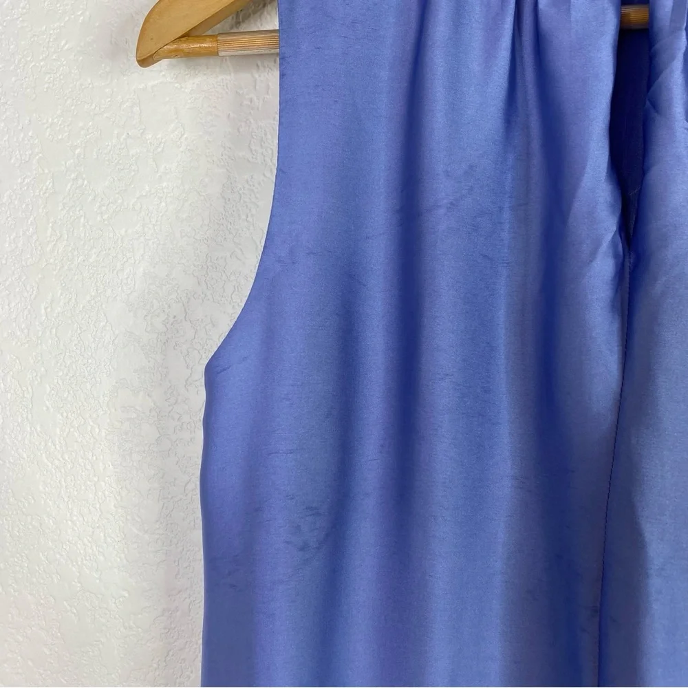 Zara Basics Blue Satin Floral Mini Dress